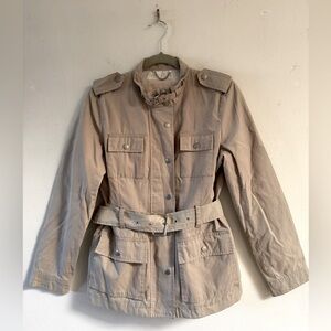 Banana Republic medium khaki trench jacket with removable quilted vest